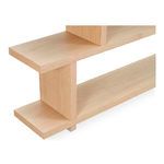 Close-up of a corner on the Miri Small Shelf highlighting joint details and wood grain