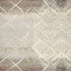 Ivory and muted blue Mediterranean rug with abstract tribal diamond motifs and textured yarn for dimension