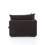 Side view of Grant Sectional corner piece showing armrest and pillow depth