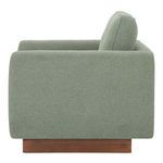 Side profile of Vernon Accent Chair highlighting chair depth, cushion thickness, and clean lines