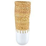 Product Image 1 for Kyoto Rattan & White Vase from Currey & Company