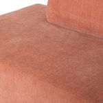 Close-up of Isla Sofa’s textured terracotta fabric upholstery on seat and backrest