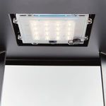 Underneath view of warm LED light panel installed on the lantern’s top