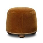 Back view of the Bilbury Ottoman highlighting smooth rounded back and wooden rounded legs