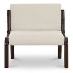 Duplicate of primary image showing front view with clean textured cream fabric and dark wood