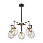 Product Image 12 for Boudreaux 5 Light Chandelier In Matte Black And Antique Gold With Sphere Shaped Glass from Elk Lighting
