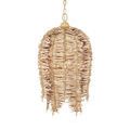 Full side profile of Tiptur Pendant emphasizing the vertical iron ribs and shell arrangement