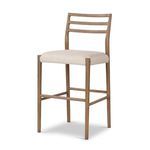 Glenmore Essence Natural Light Counter Stool with smoked oak ladderback frame and square cotton-linen blend cushioned seat