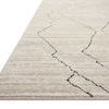 Close-up low angle highlighting ribbed texture and edge binding of Darby Sand Charcoal rug