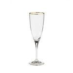 Product Image 1 for Sensa Glassware Flute, Set of 6 - Clear with Golden Rim from Casafina