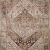 Top-down view of the Lyra Natural / Mocha rug showing detailed patterns and colors