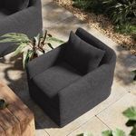 Top view highlighting chair’s square footprint and cushion placement