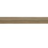 Bench without cushion showing seamless joinery and flat teak plank seat in warm grey finish