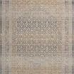 Vintage-inspired traditional rug with soft textured pile, subtle distressing, and earthy gold and gray hues