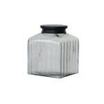 Product Image 3 for Large Square Glass Jar with Lid, Clear and Black from Creative Co-Op