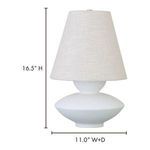 Dell table lamp showing 16.5 inches height and 11 inches width and depth dimensions