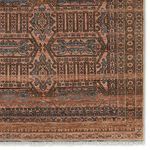 Detailed corner of rug showing intricate medallion and multi-layered borders