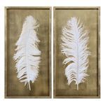 Product Image 2 for Uttermost White Feathers Gold Shadow Box S/2 from Uttermost