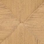 Close-up of natural paper cord seat woven in a diagonal pattern