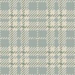 Blue and cream plaid pattern wallpaper with a subtle textured matte finish in classic design