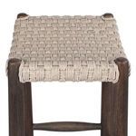 Direct overhead view showing square vintage white woven rope saddle seat