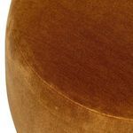 Side close-up highlighting the stitching and velvety texture of the rust-colored Bilbury Ottoman