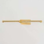 Side view showing slim profile and extended length of brass picture light