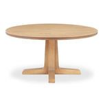 Round Charles Dining Table straight front view with wood grain and bullnose edge