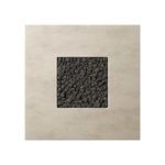 Top-down view highlighting square central lava stone bed contrasting with smooth concrete edges