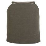 Noel Slip Swivel Chair front facing view highlighting clean lines and loose back pillow in dark taupe