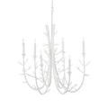Twiggy Oval Chandelier lit from right front side showing curved arms and candle light placement