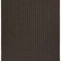 Handwoven indoor/outdoor rug with gray and brown undulating striped pattern and textured thick fibers