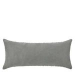 Solid gray back side of the Stella Throw Pillow with smooth fabric finish