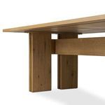 Overhead view showing full rectangular oak top with visible grain and knots