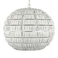 Side view of pendant showing consistent spacing and wrapping on the metal strips