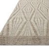 Side angle showing the Kenzie Ivory Taupe Rug's subtle raised texture and flat weave contrast