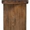 Farm House Hall Table with rustic brown solid wood top and thick wooden legs viewed from narrow side