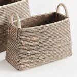 Product Image 2 for Burma Rattan Narrow Magazine Basket, Set Of 2 from Napa Home And Garden
