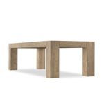 Abaso Dining Table rear corner angled view emphasizing thickness of legs and table top