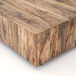Close-up showing top corner edge of the Hudson Square Coffee Table with visible wood grain and texture