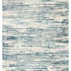 Power-loomed Heaston Abstract Blue Ivory Rug with painterly horizontal stripes in blue, ivory, and gray