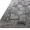 Close-up angled view showing the plush textured pile and geometric pattern detail of Prescott Silver Rug