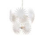 Slightly angled view of Bismarkia Medium Chandelier showing circular frame structure and five bulb sockets
