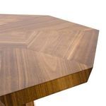 Corner edge of Brooklyn Dining Table showing smooth wood finish and natural textured pattern