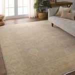 Product Image 5 for Verity Hand-Knotted Floral Cream / Blue Rug 18" x 18" from Jaipur 