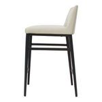 Baron stool side view highlighting its low backrest and seat thickness