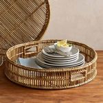 Product Image 3 for Lena Rattan Round Serving Tray, Set of 2 from Texxture