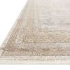Low-angle close-up showing intricate border details and texture of the Gemma Sand Ivory Rug