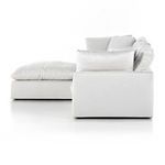 Right side view highlighting squared armrest and backing cushions