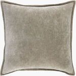 Karling Driftwood Accent Pillow in neutral soft driftwood gray cotton fabric with subtle texture and flange edges
